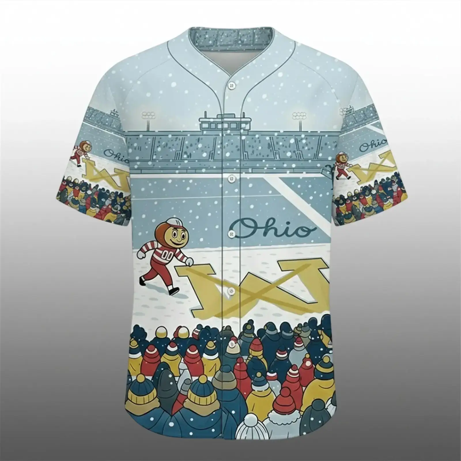 Brutus Buckeye Ohio Snow Michigan Baseball Jersey Image