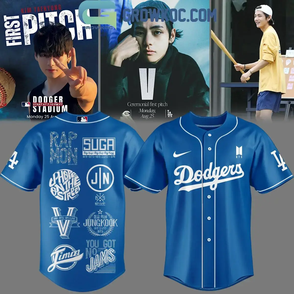 BTS Army Mix Los Angeles Dodgers 2025 Jersey Image