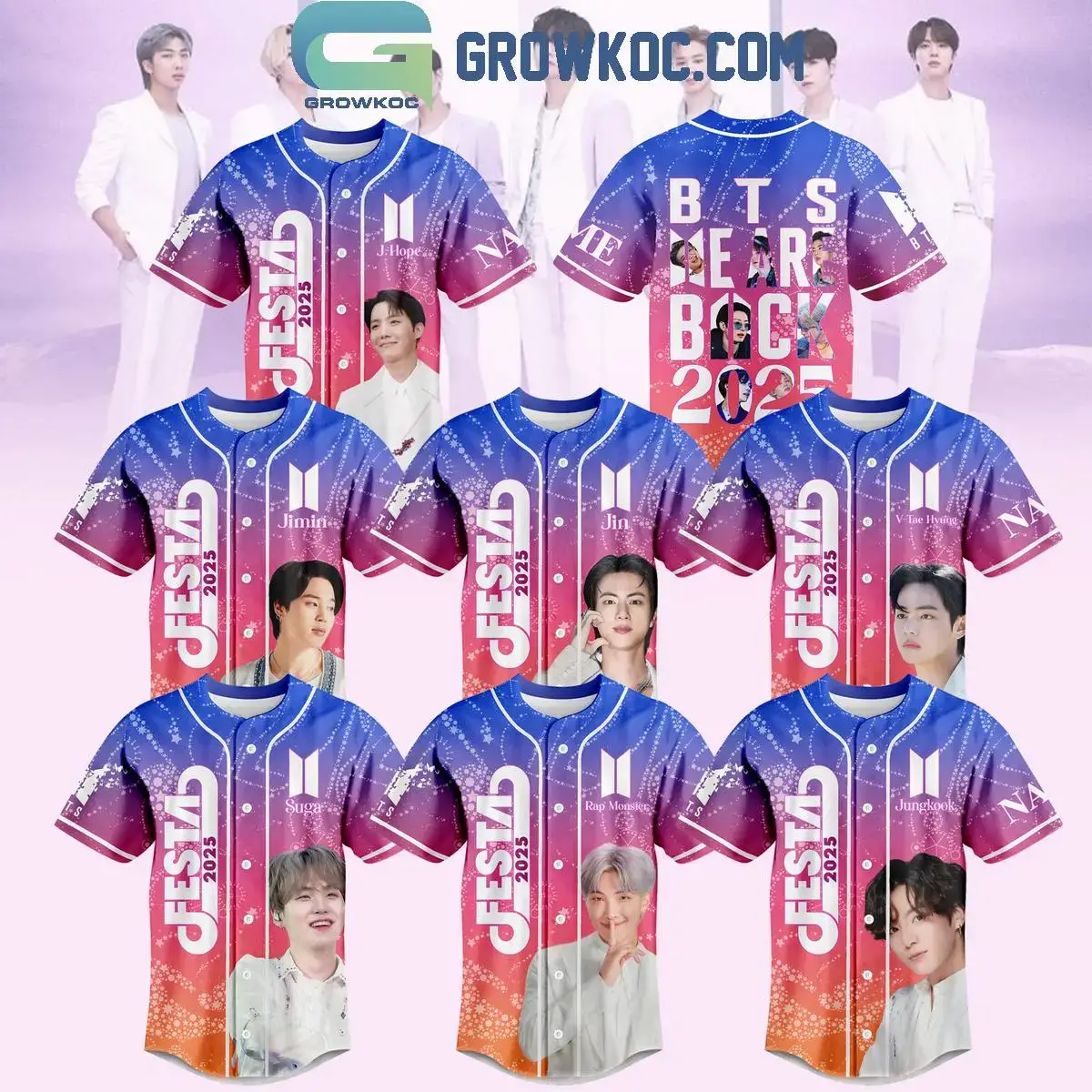 BTS We Are Back Festa 2025 Baseball Jersey Image