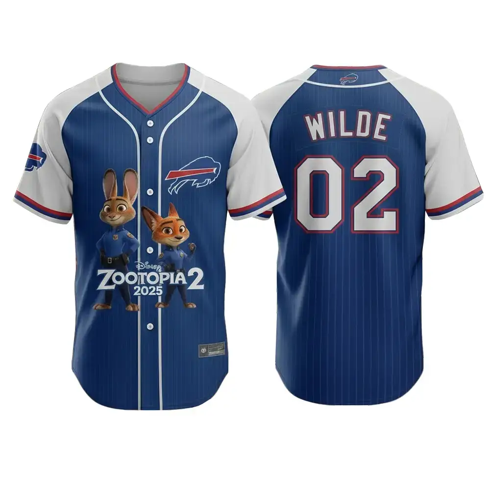 Buffalo Bills Zootopia 2 Wilde Hopps Baseball Jersey 2025 Image