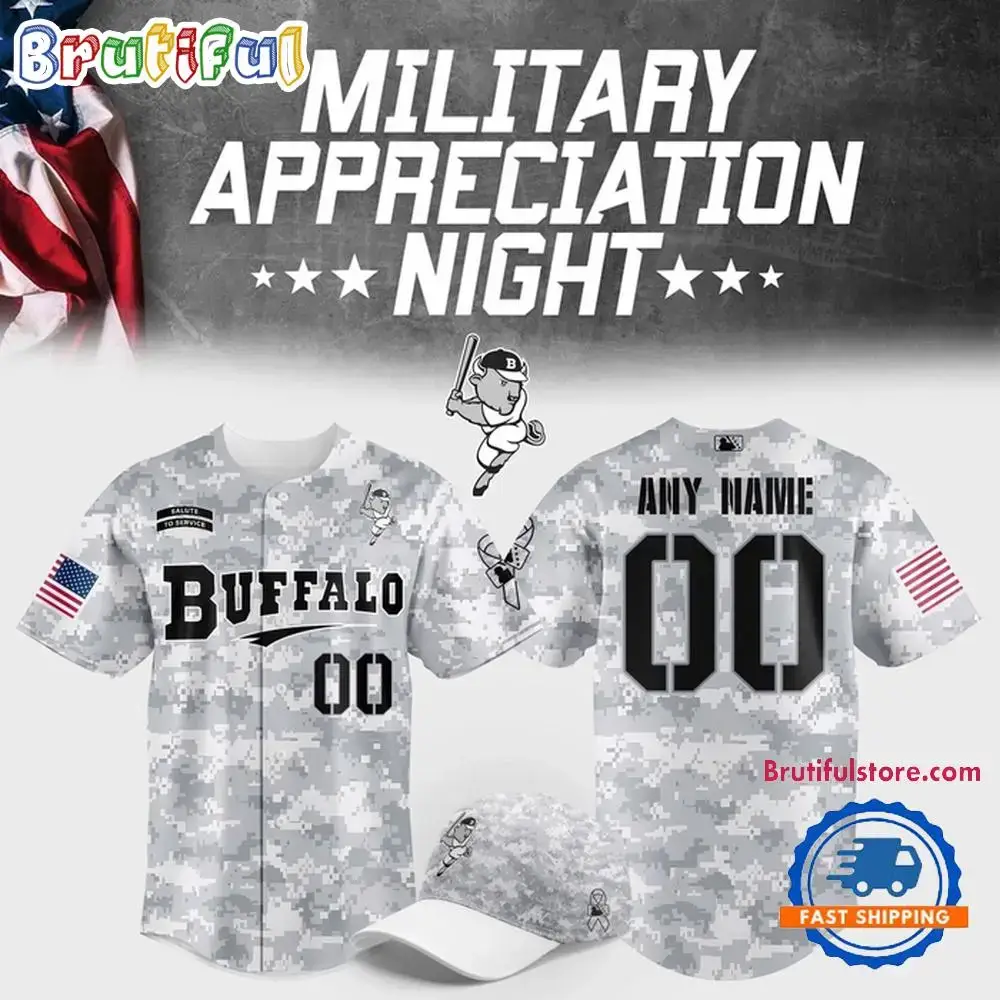Buffalo Bisons Military Appreciation Night 2025 Baseball Jersey Image