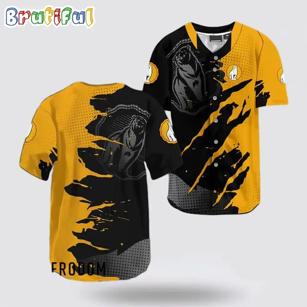 Bundaberg Rum Metal Crack Pattern Baseball Jersey Image