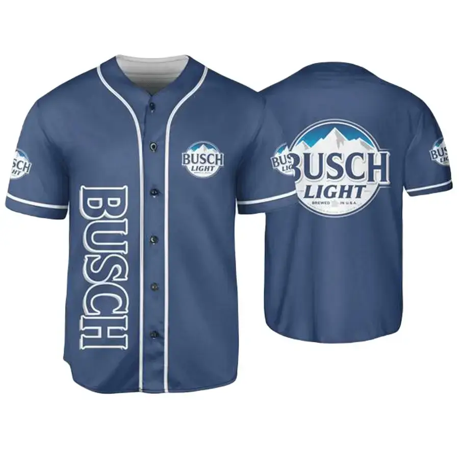 Busch Light Baseball Jersey – Stylish Blue Fan Apparel For Beer Lovers Image