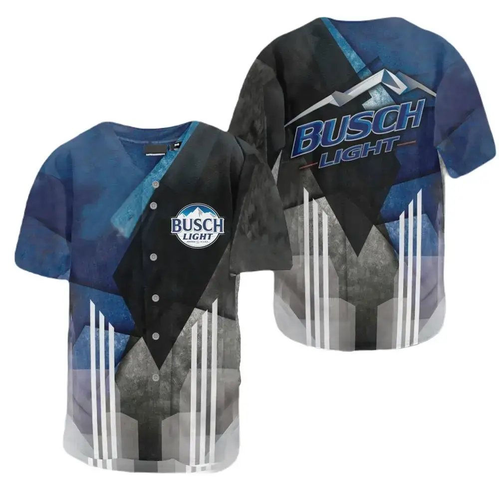 Busch Light Baseball Jersey - Stylish Blue & Black Design For Fans & Collectors Image