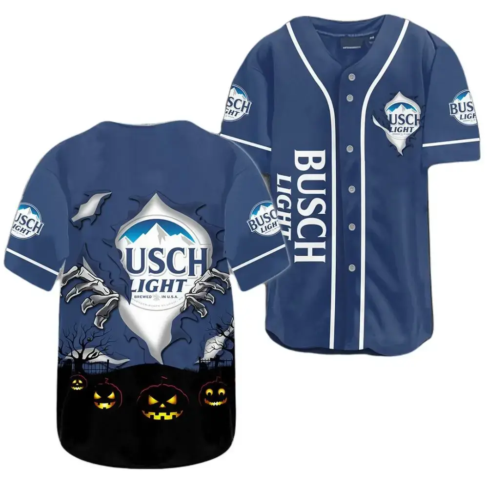 Busch Light Halloween Baseball Jersey – Spooky Style For Beer Lovers Image