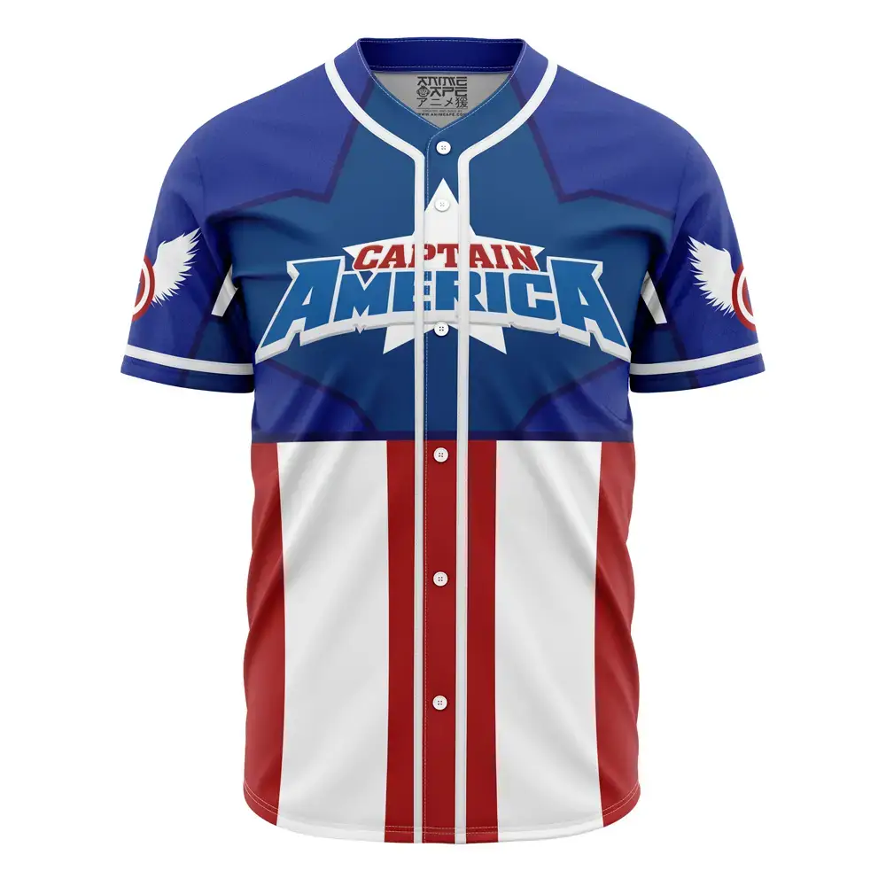 Captain America Baseball Jersey - Superhero Fan Apparel For Sports & Cosplay Image