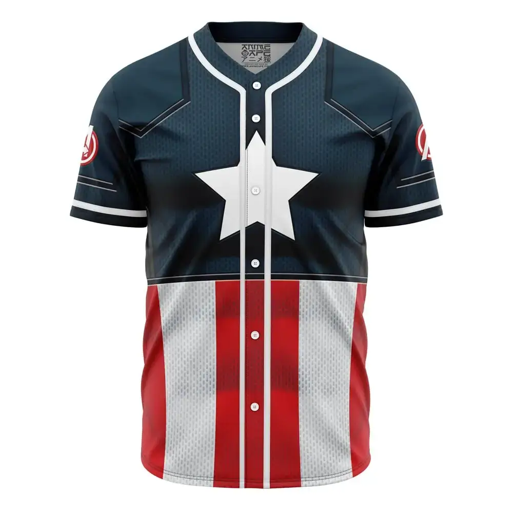 Captain America Cosplay Marvel Baseball Jersey Image