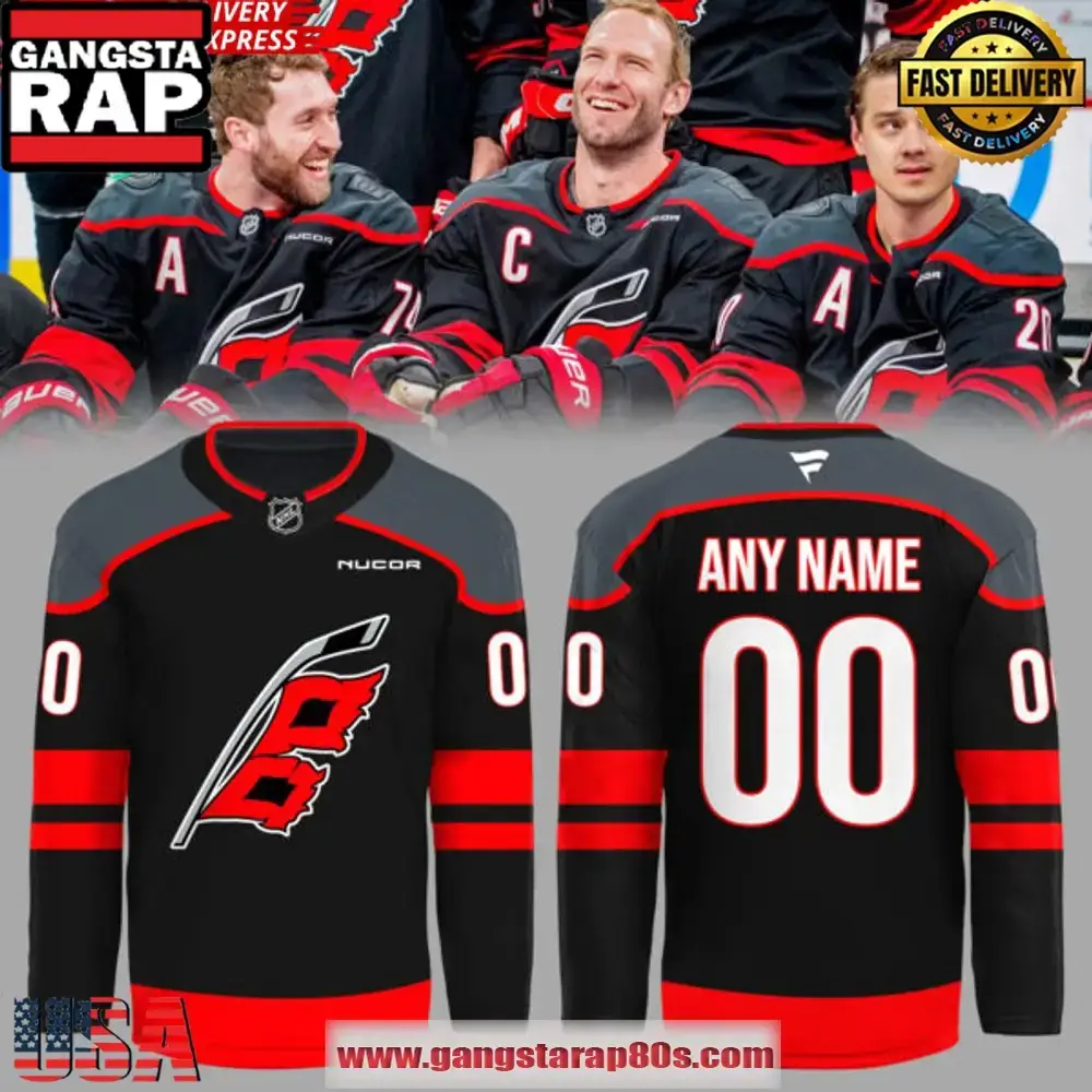 Carolina Hurricanes 25th Anniversary Authentic Home Custom Name Number Hockey Jersey Image