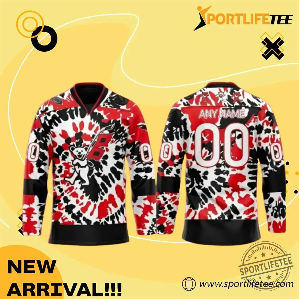 Carolina Hurricanes Grateful Dead Custom Baseball Jersey Image