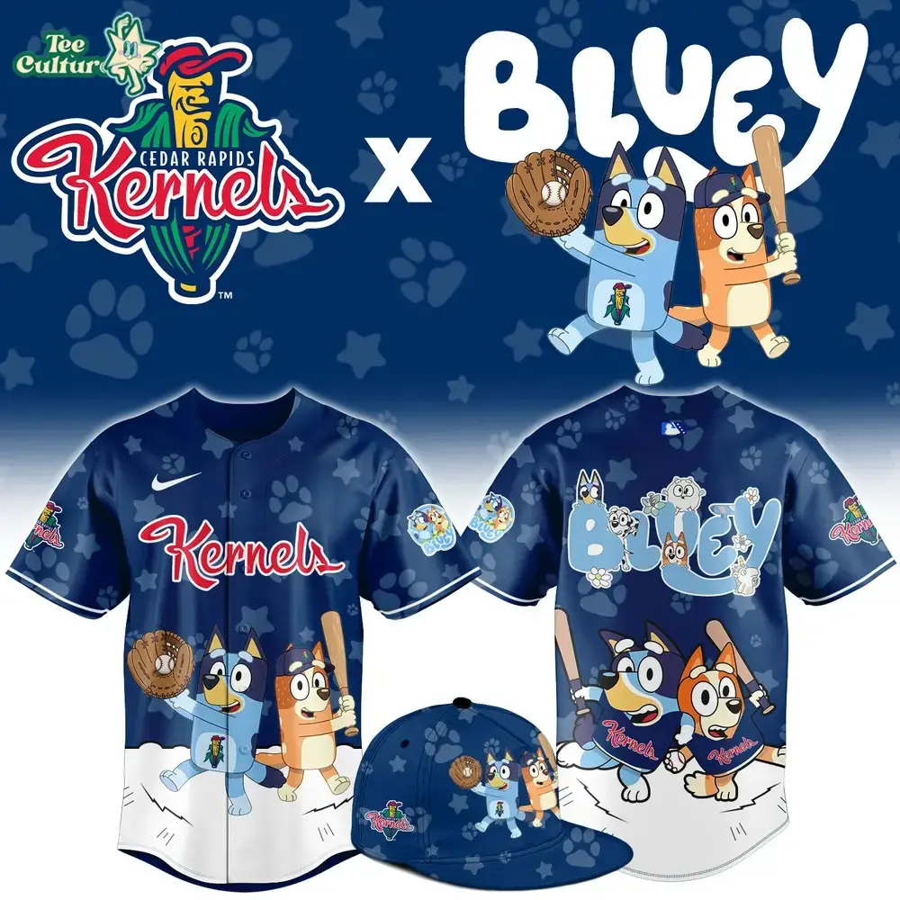 Cedar Rapids Kernels Bluey Night Special Edition Jersey Image