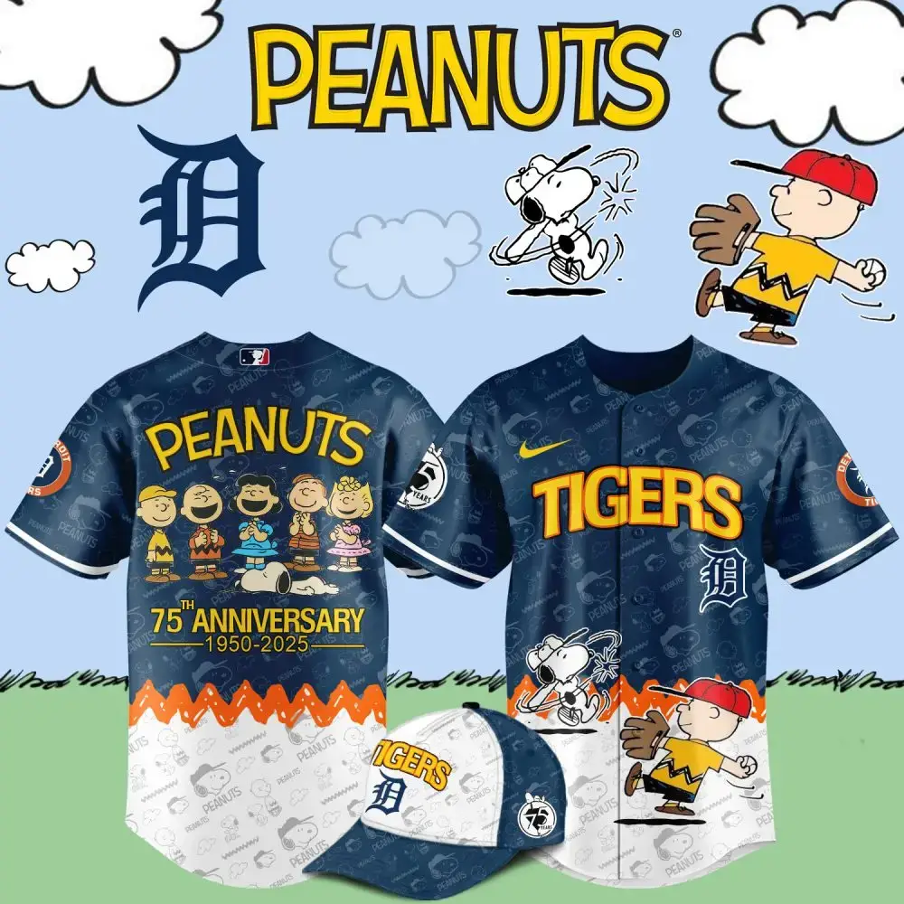 Celebrate 75 Years Of Peanuts With Exclusive Tigers Baseball Jersey - Limited Edition! Image