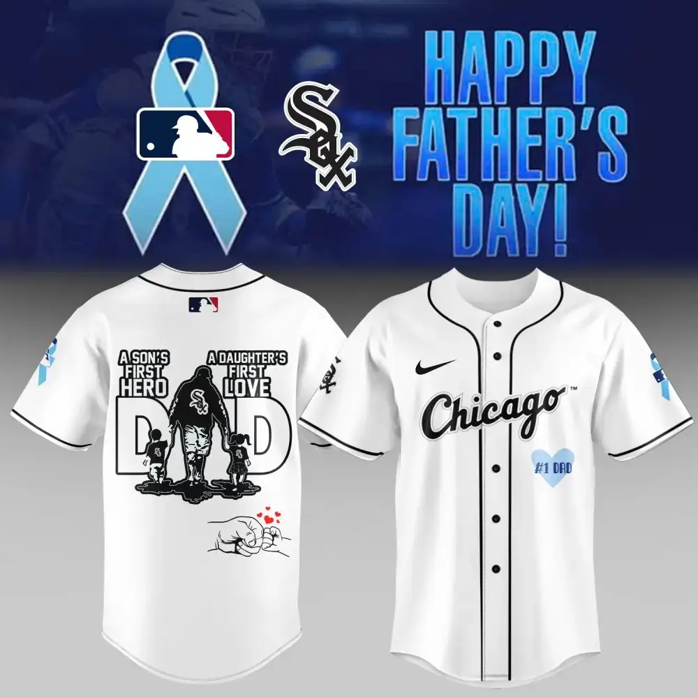 Celebrate Dad: Chicago Baseball Jersey – Perfect Father'S Day Gift For Hero Dads! Image