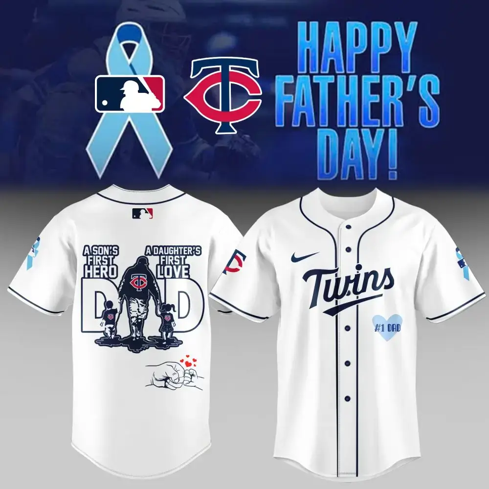 Celebrate Father'S Day With Twins Baseball Jersey - Perfect Gift For Dad! #1 Hero & Love Design Image