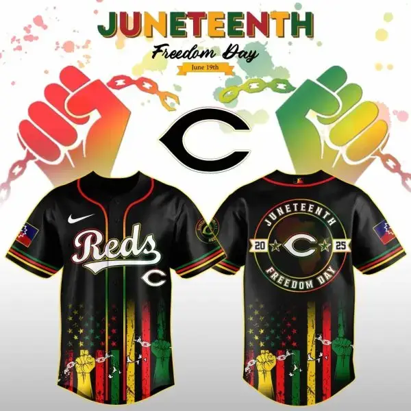Celebrate Freedom: Juneteenth Baseball Jersey - Vibrant Reds Design, Limited Edition Image