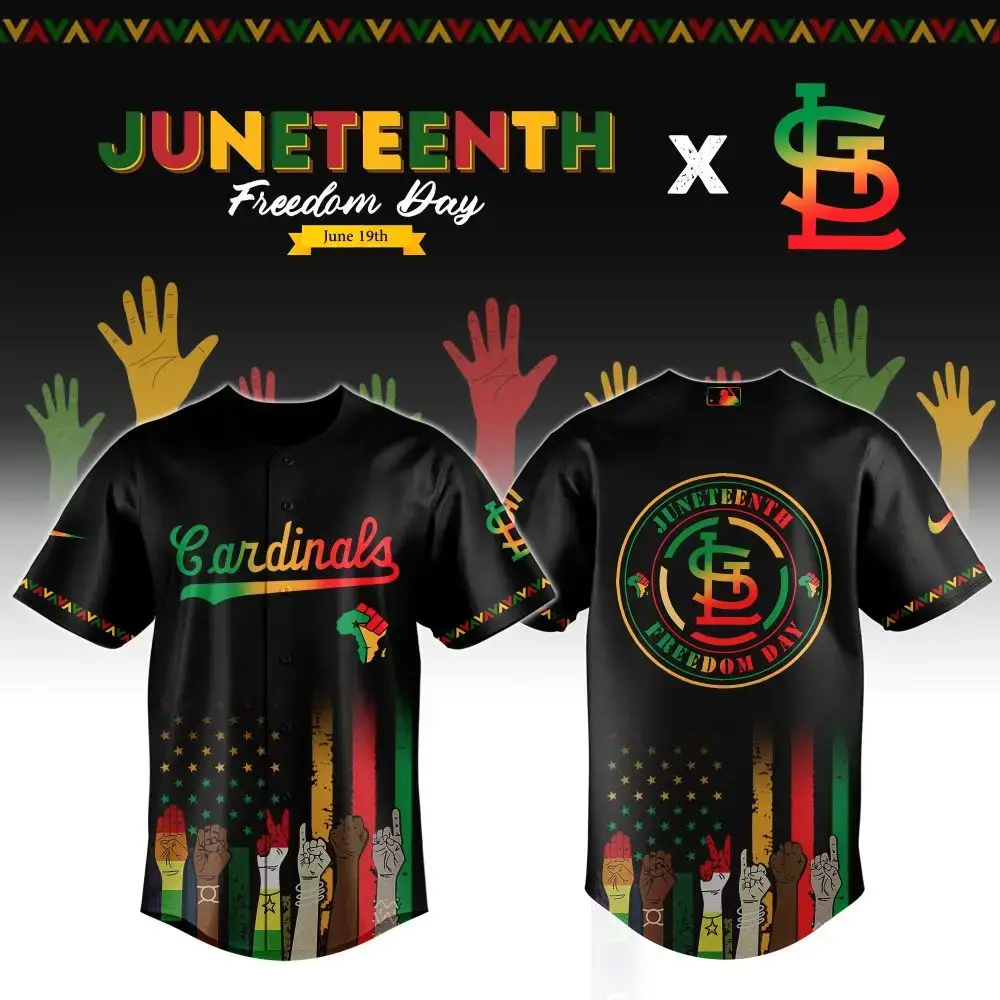 Celebrate Freedom: Limited Edition Juneteenth Cardinals Jersey - Bold & Stylish Commemorative Design Image