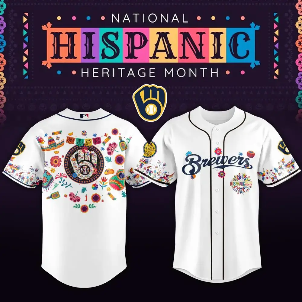 Celebrate Hispanic Heritage Month: Limited Edition Brewers Jersey – Vibrant Design, Perfect For Fans! Image
