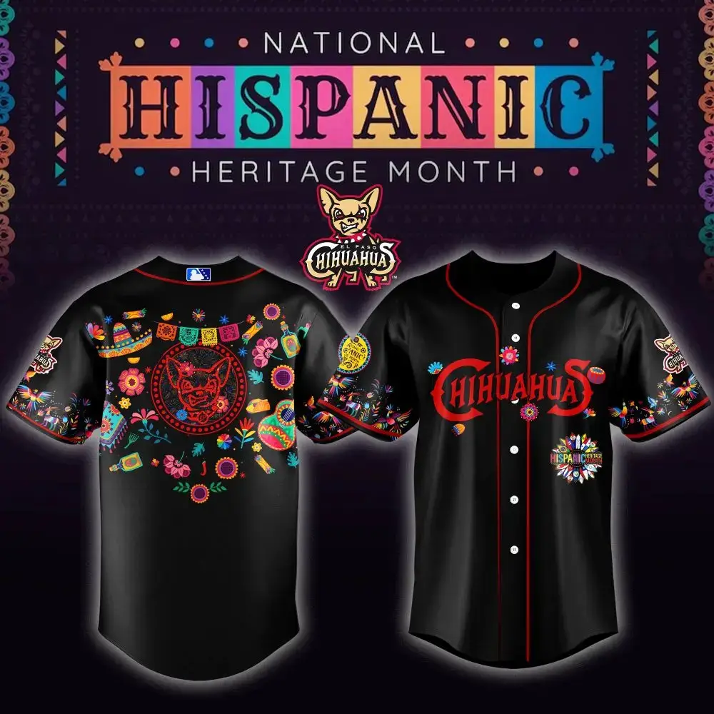 Celebrate Hispanic Heritage: Vibrant Chihuahuas Baseball Jersey - Limited Edition! Image