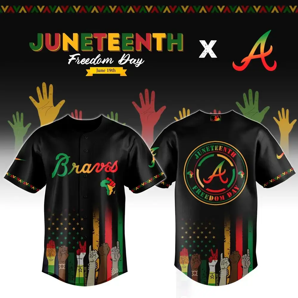 Celebrate Juneteenth In Style: Exclusive Braves Baseball Jersey - Limited Edition Design Image