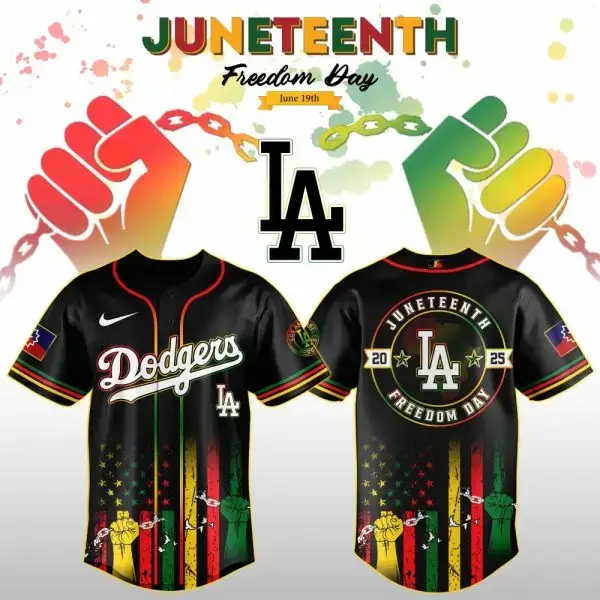 Celebrate Juneteenth With La Dodgers Freedom Day Baseball Jersey - Limited Edition Image