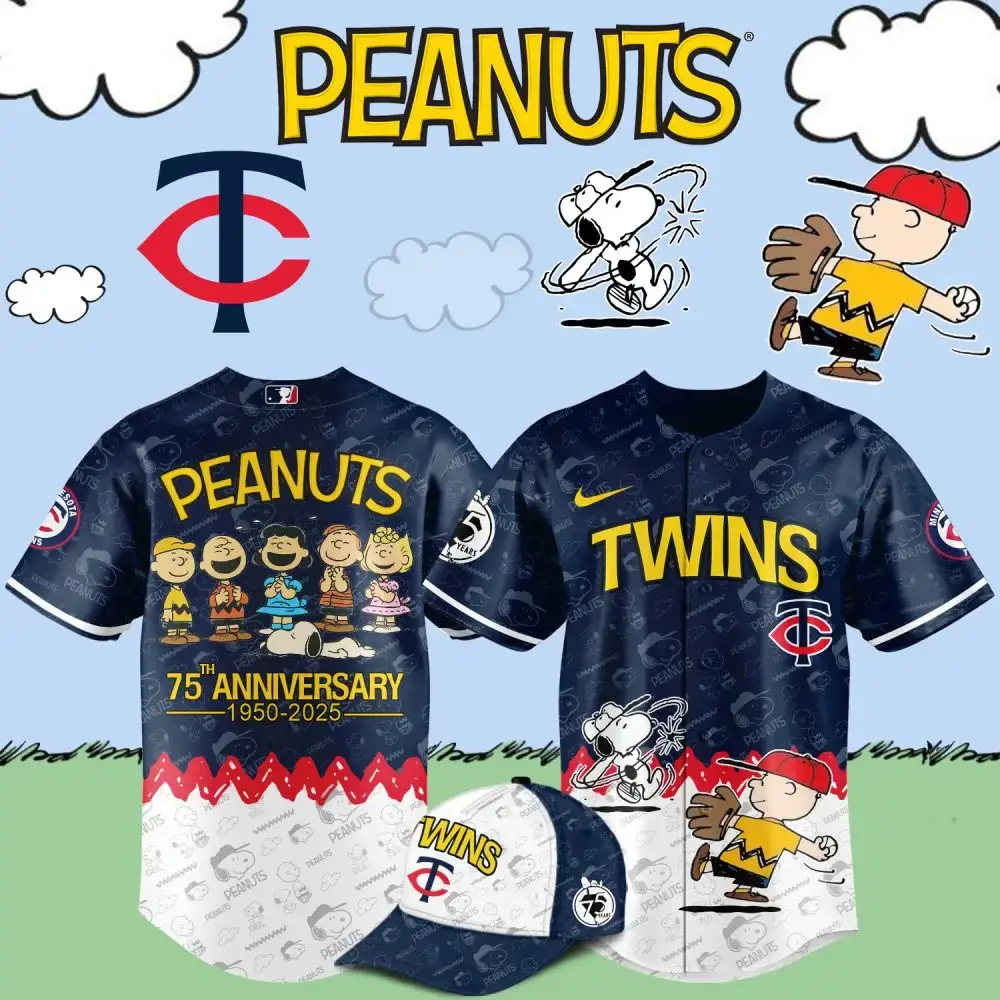 Celebrate Peanuts 75Th Anniversary With Twins Baseball Jersey Limited Edition Image