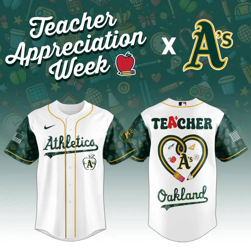Celebrate Teacher Appreciation With Exclusive Oakland A'S Jersey - Perfect Gift For Educators! Image