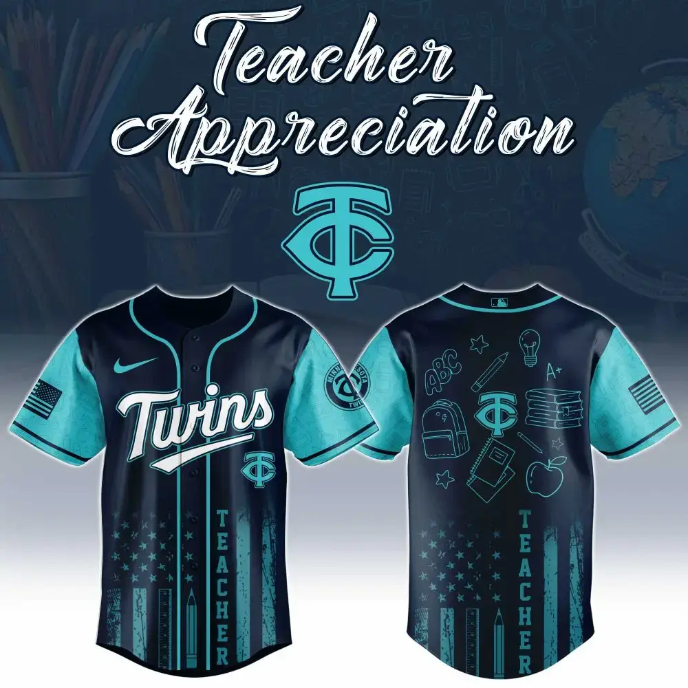 Celebrate Teachers: Custom Twins Baseball Jersey - Perfect Teacher Appreciation Gift! Image