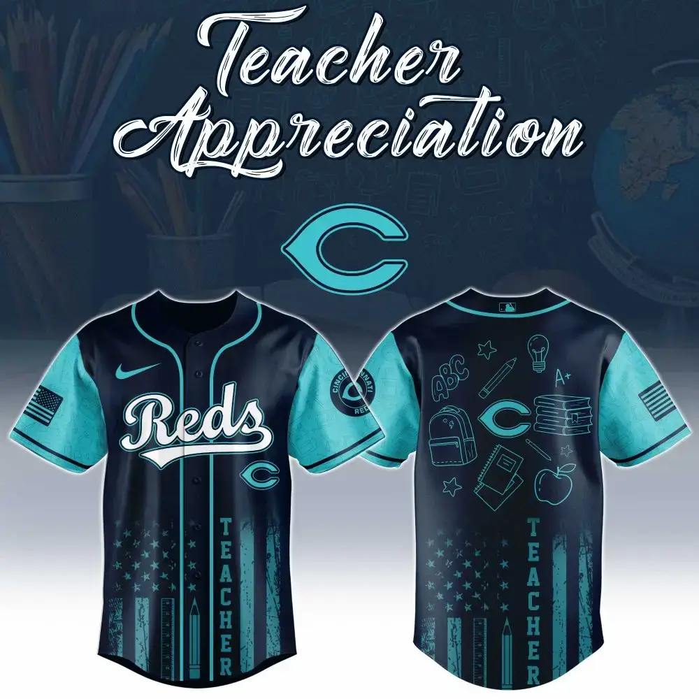 Celebrate Teachers With Custom Reds Baseball Jersey - Perfect Gift For Appreciation! Image