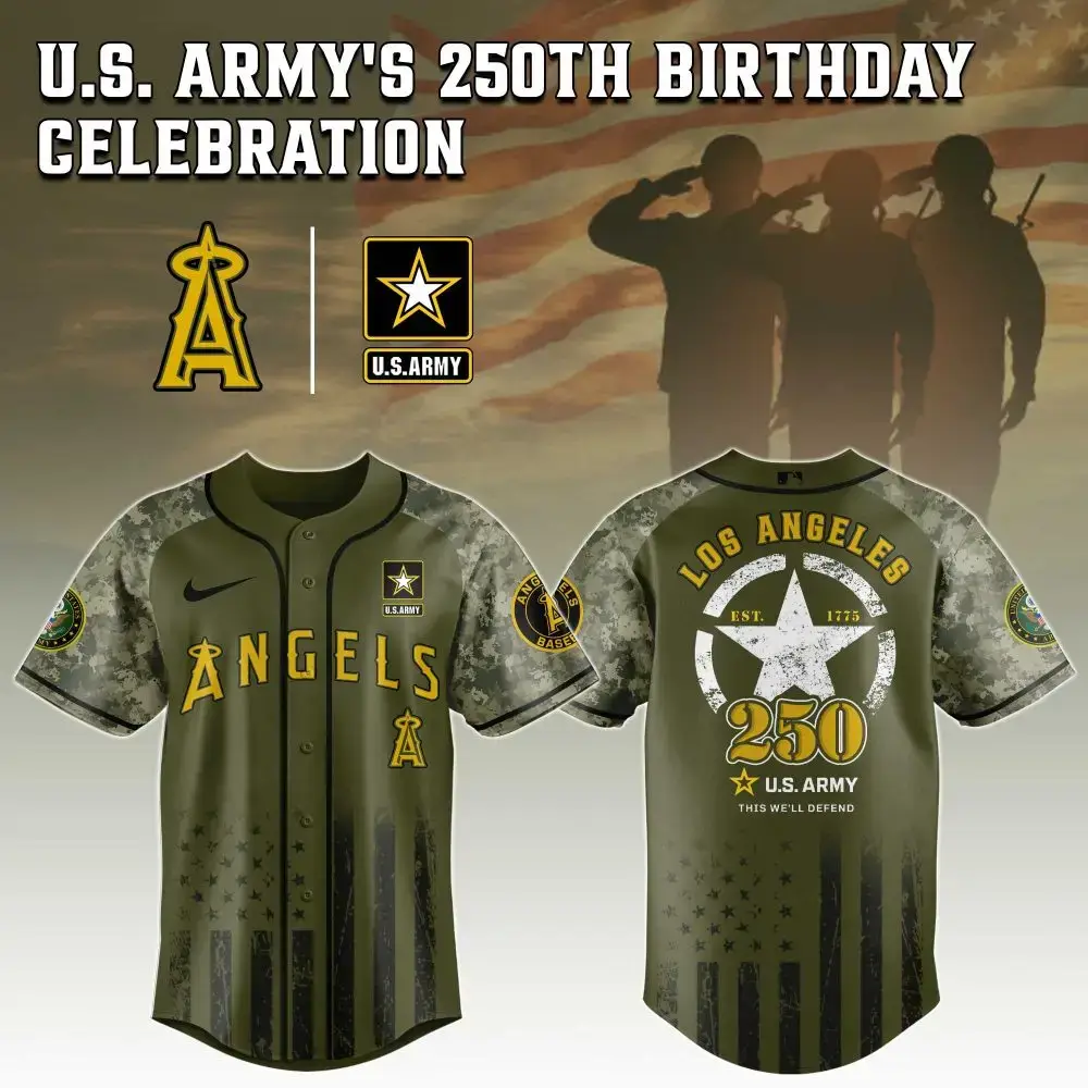 Celebrate Us Army'S 250Th With Limited Edition Los Angeles Baseball Jersey - Honor & Style! Image