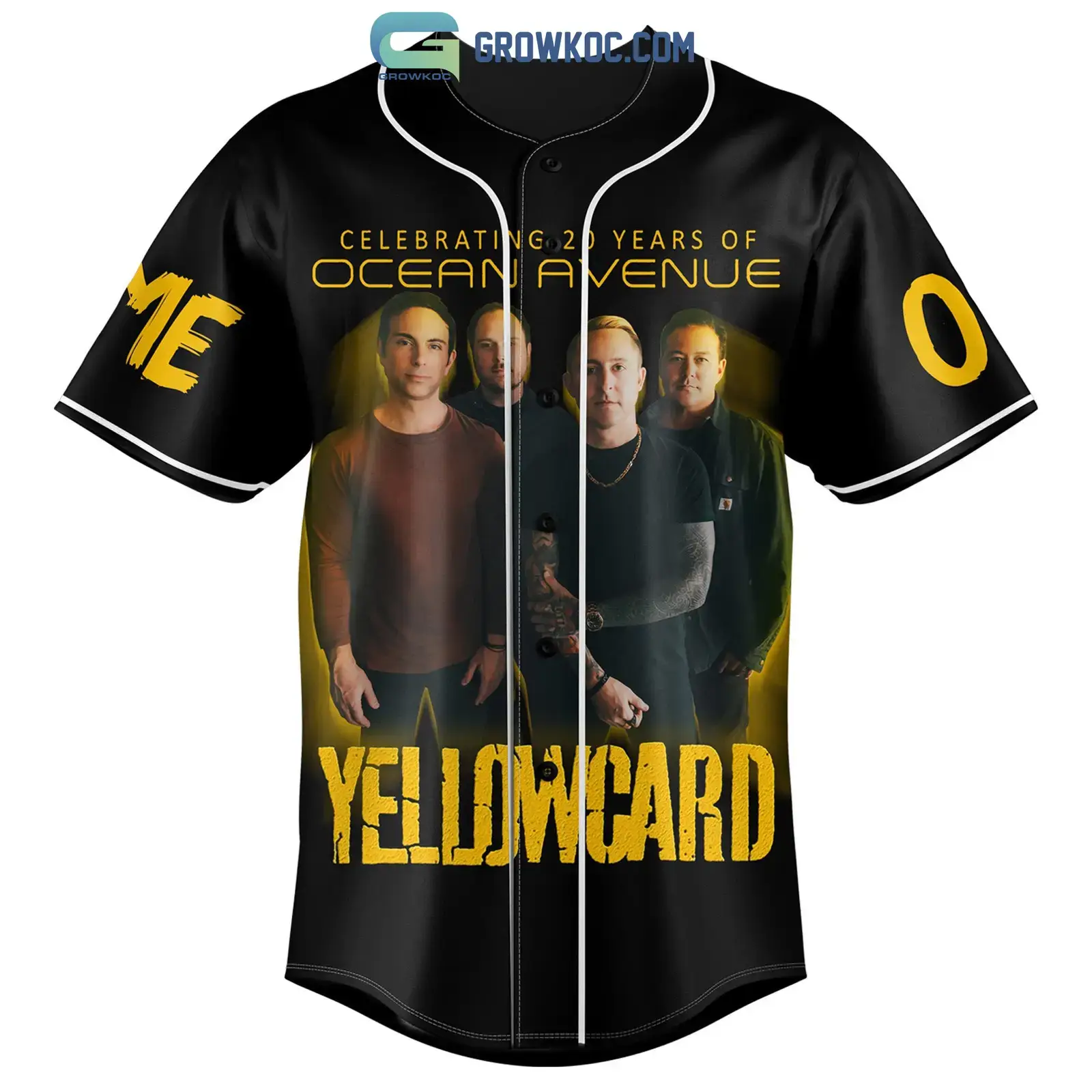 Celebrating 20 Years Of Ocean Avenue Yellowcard Personalized Baseball Jersey Image