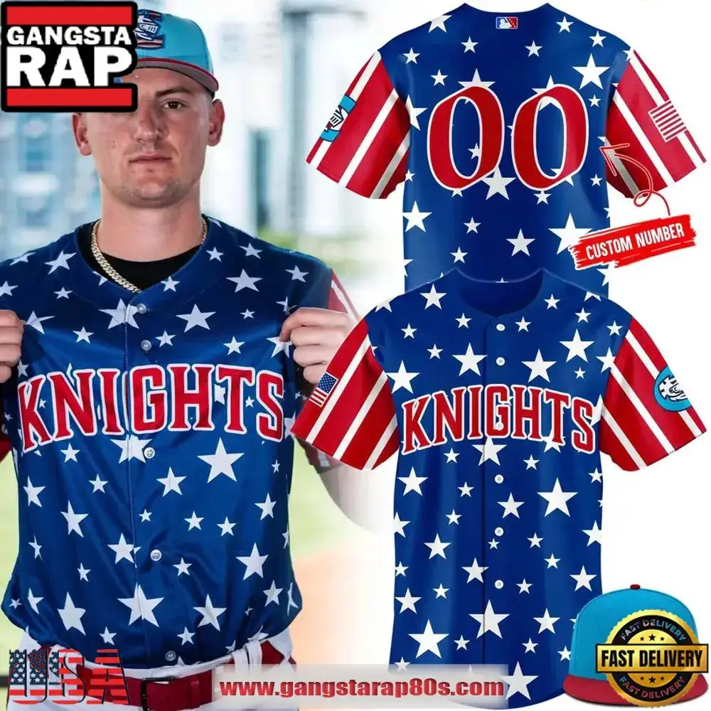 Charlotte Knights Independence Day 2025 Special Custom Number Baseball Jersey Image