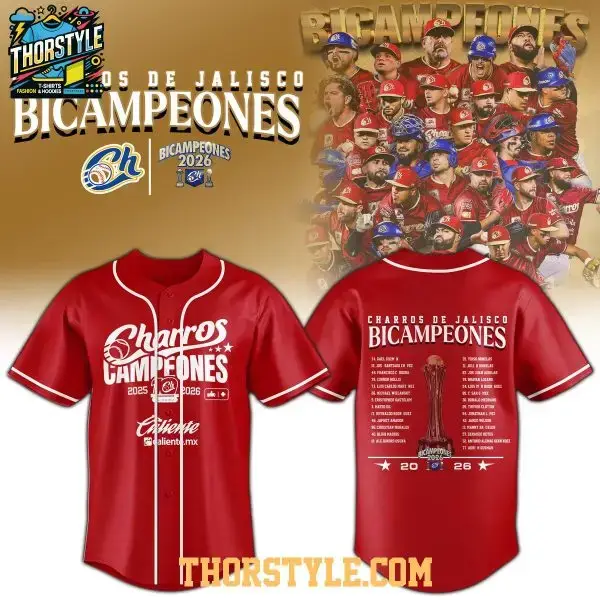 Charros De Jalisco Celebrate Glory 2026 Bicampeones Personalized Baseball Jersey Image