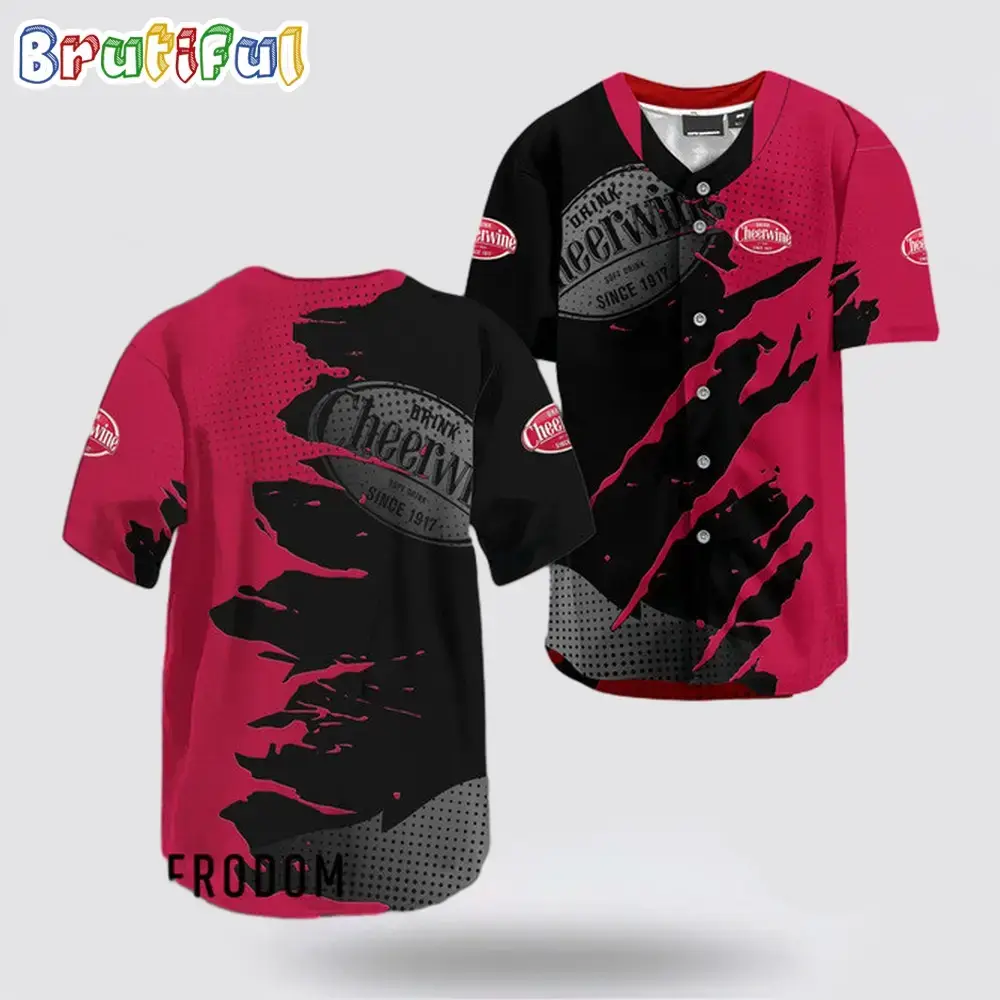 Cheerwine Metal Crack Pattern Baseball Jersey Image