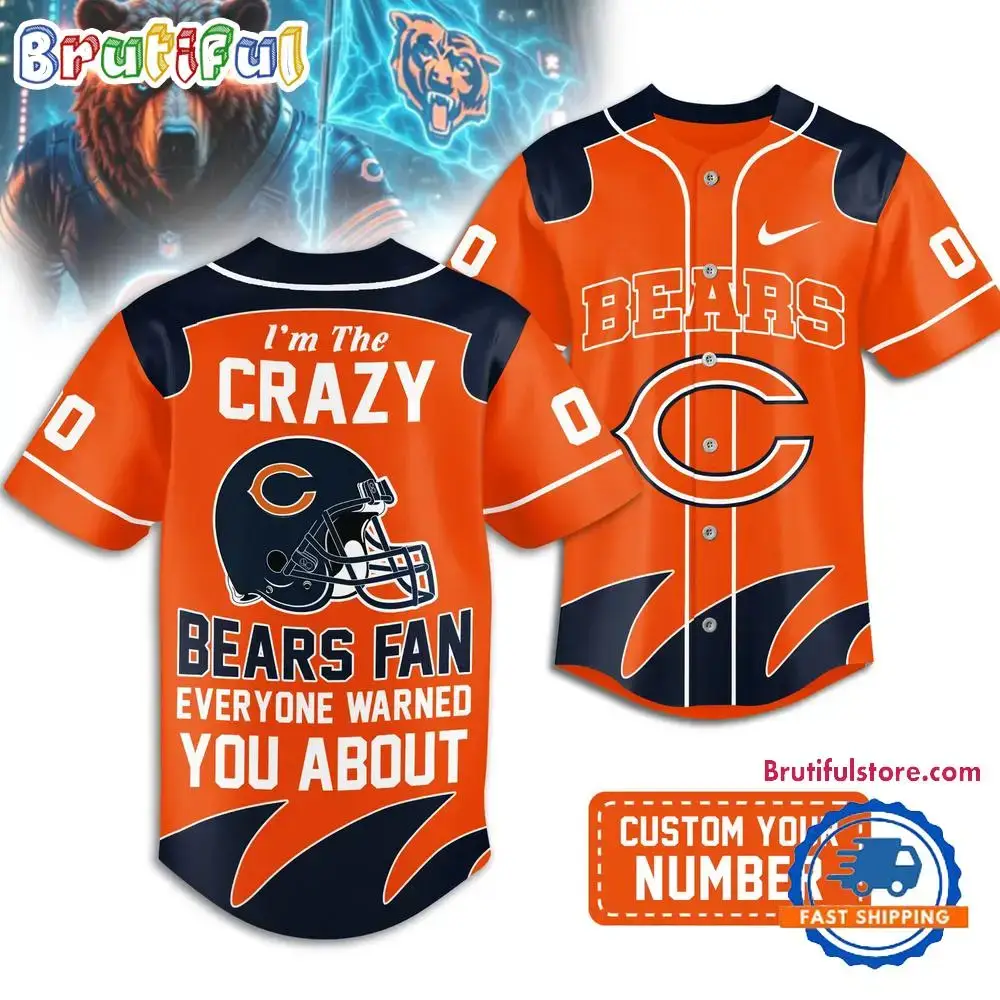 Chicago Bears 2026 NFL Crazy Football Fan Personalized Jersey Shirt Image