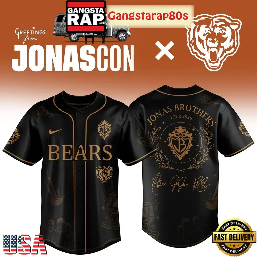 Chicago Bears x Jonas Brother Greetings From Your Hometown 2025 Baseball Jersey Image