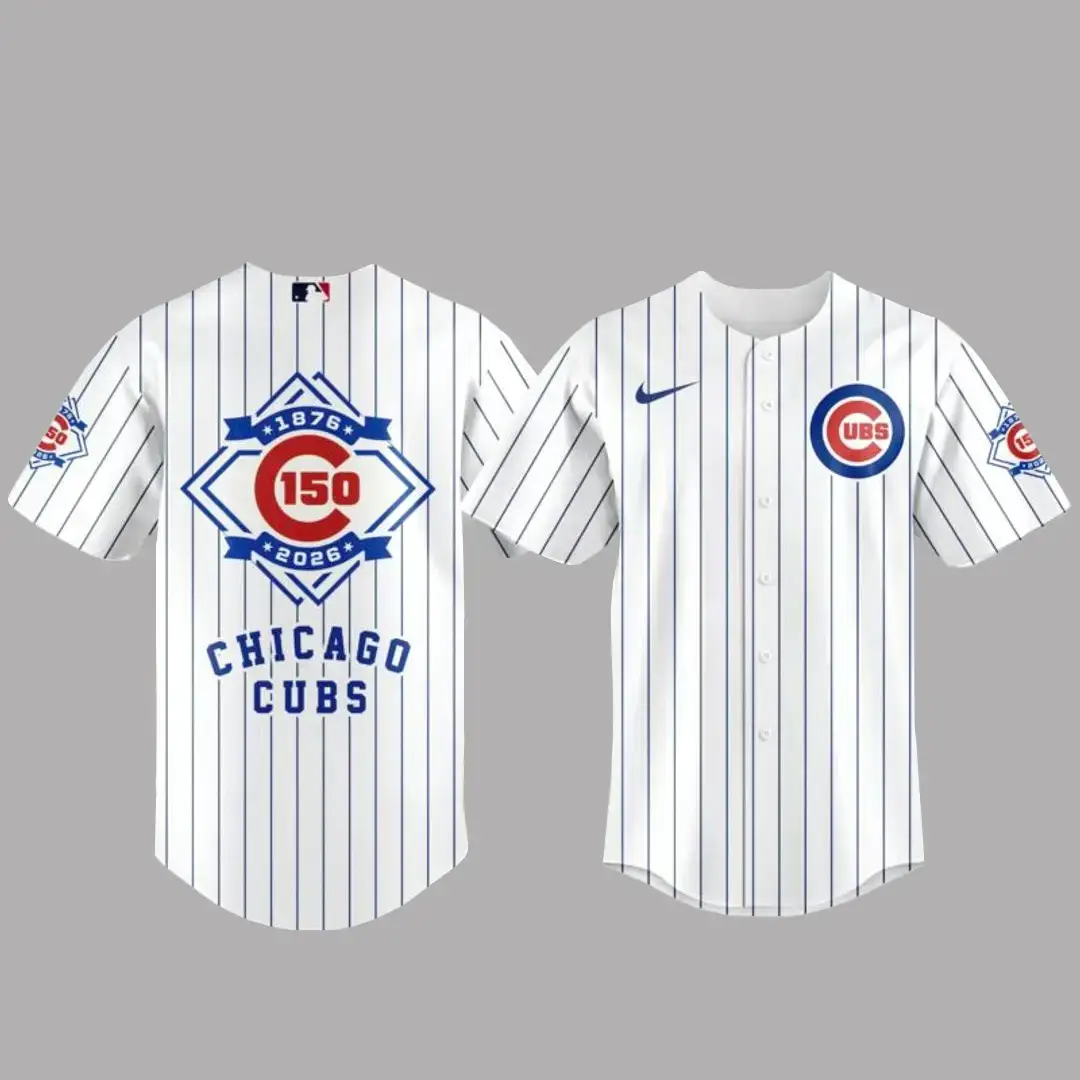 Chicago Cubs 150th Anniversary 1876-2026 Baseball Jersey Image