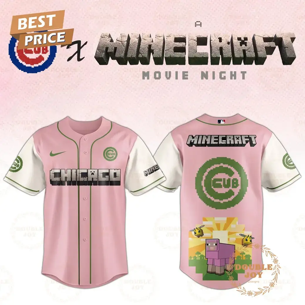 Chicago Cubs 2025 A Minecraft Movie Night Special Edition Baseball Jersey Image