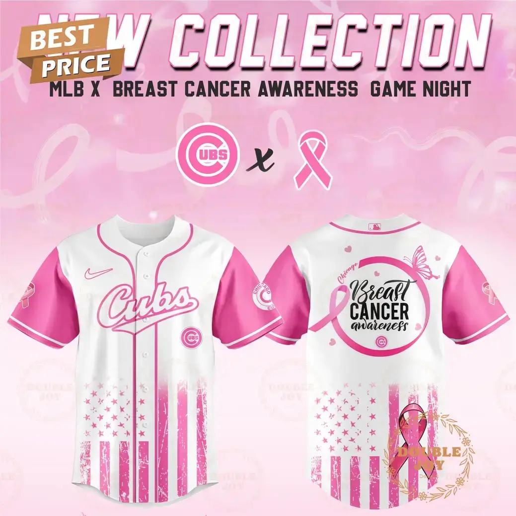 Chicago Cubs 2025 Breast Cancer Awareness Game Night Special Edition Baseball Jersey Image