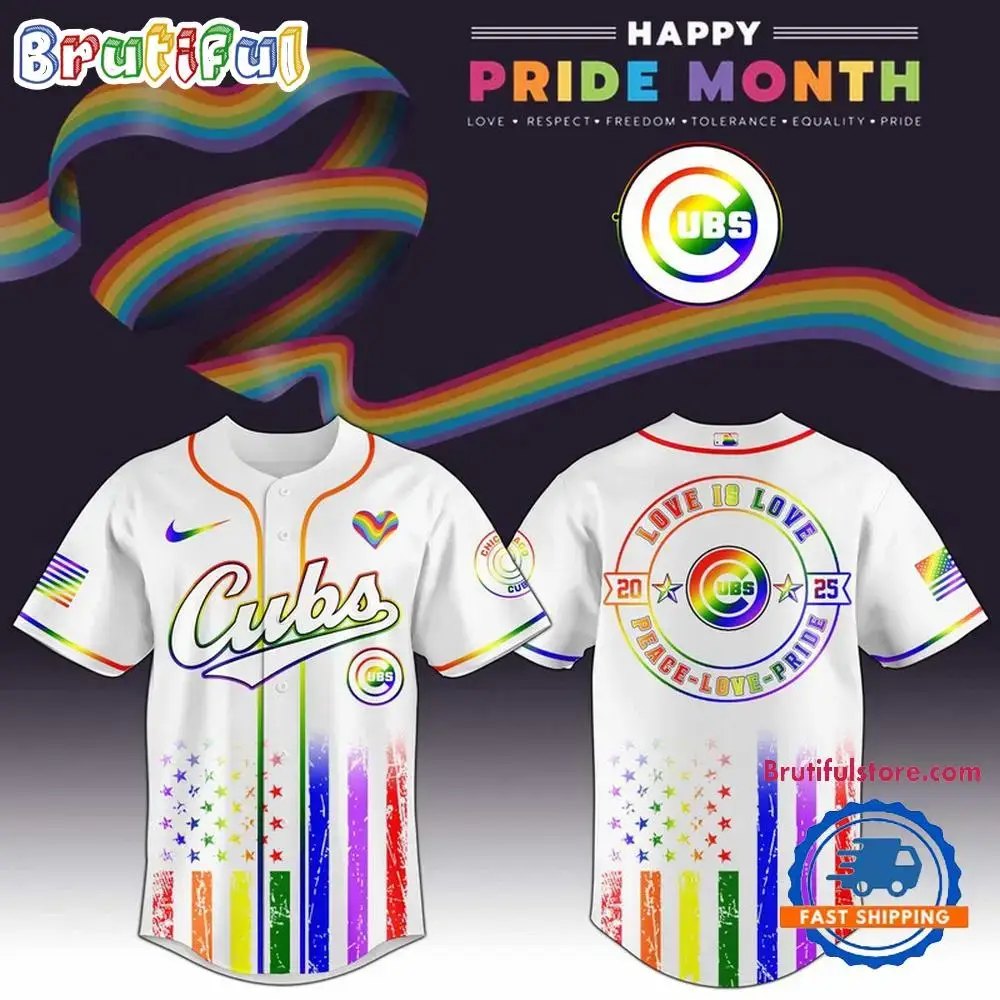 Chicago Cubs 2025 Happy Pride Month Limited Edition Baseball Jersey Image