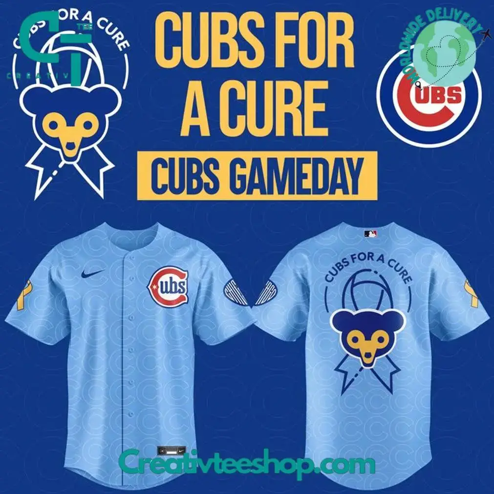 Chicago Cubs "For A Cure" Gameday Special Baseball Jersey Image