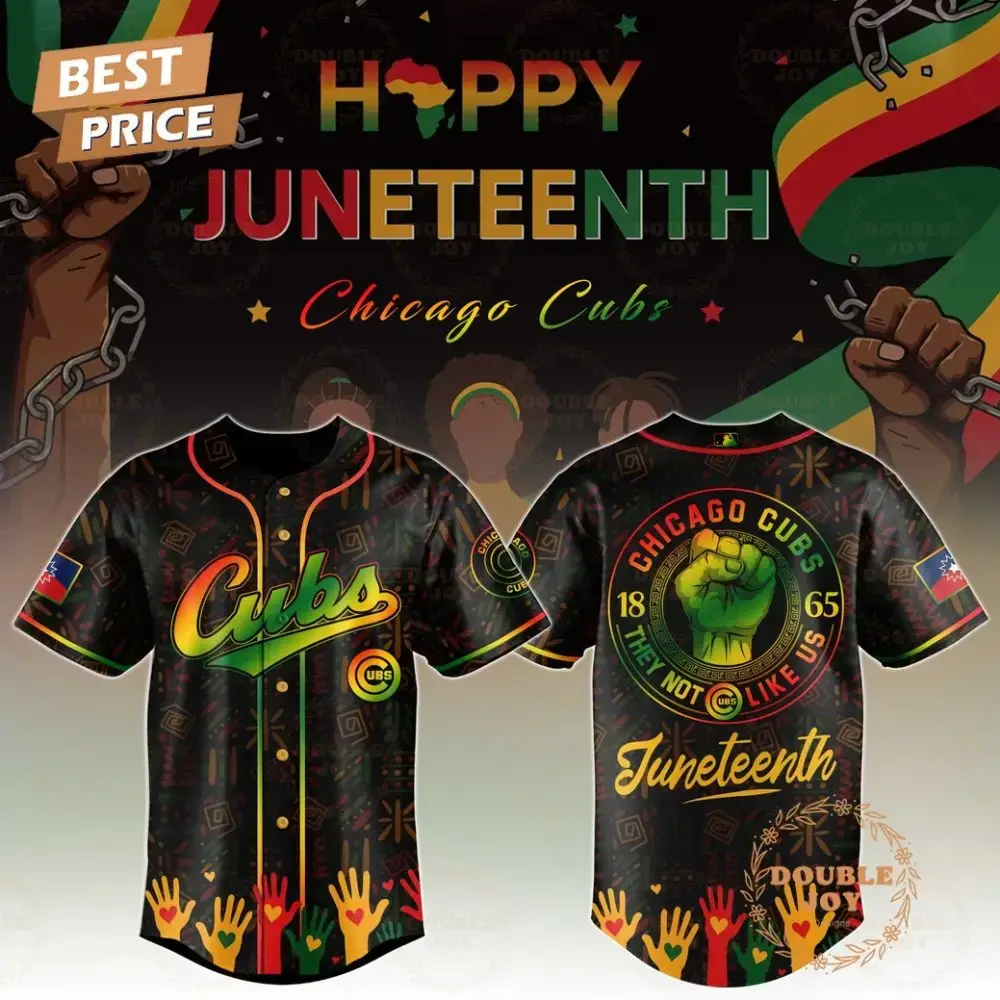 Chicago Cubs Happy Juneteenth They Not Like Us Limited Edition Baseball Jersey Image