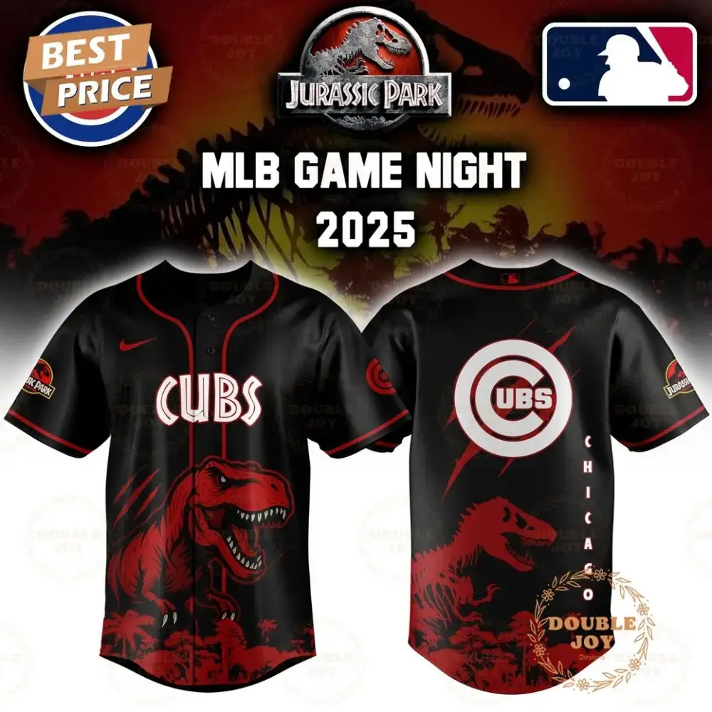 Chicago Cubs Jurassic Park Game Night 2025 Limited Edition Baseball Jersey Image