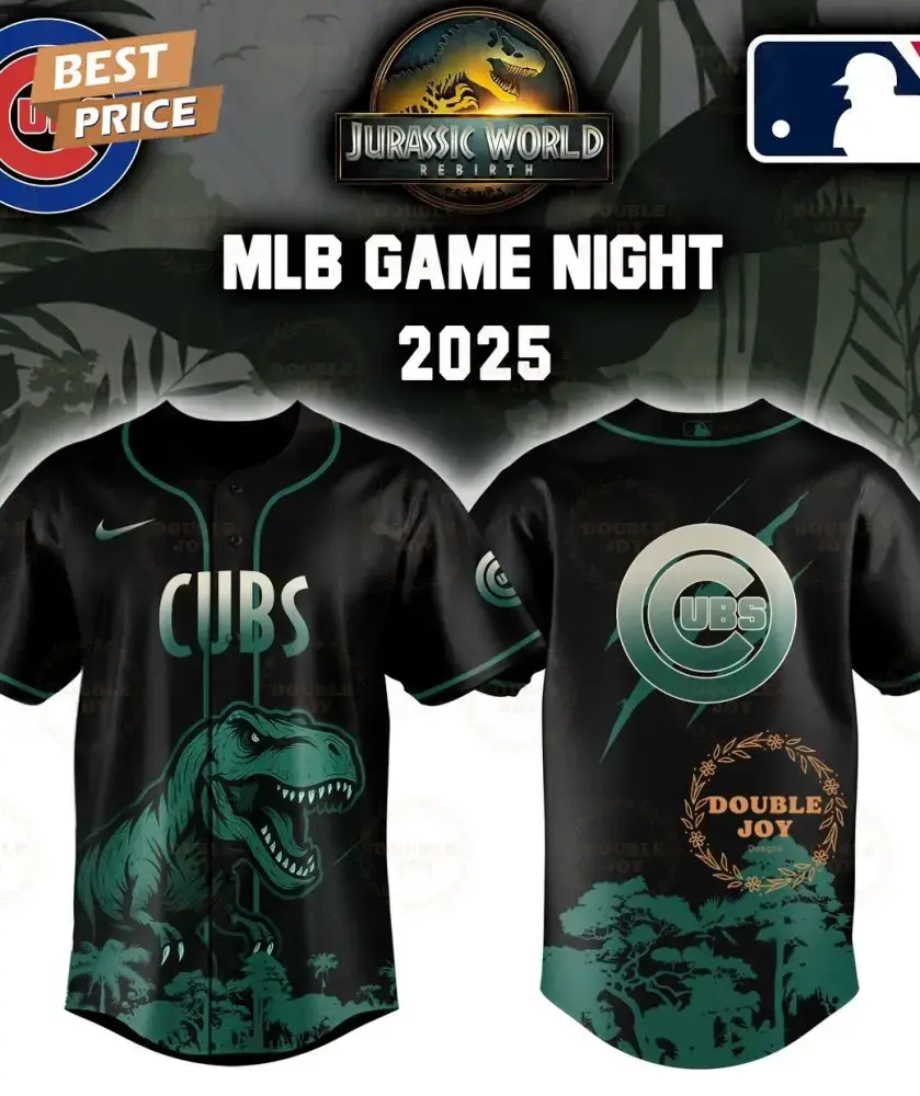Chicago Cubs Jurassic World Rebirth Game Night 2025 Special Edition Baseball Jersey Image