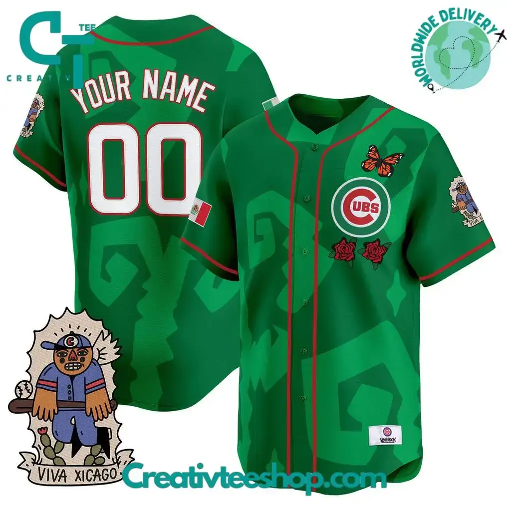 Chicago Cubs Mexican Heritage "Viva Xicago" Baseball Jersey Image