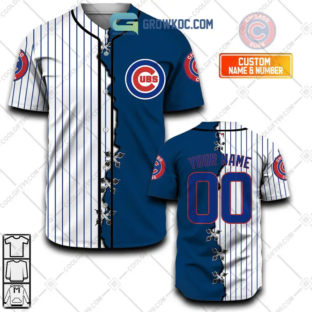 Chicago Cubs MLB Personalized Mix Baseball Jersey Image