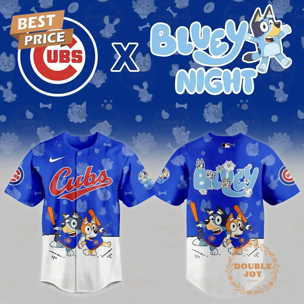 Chicago Cubs MLB x Bluey Night 2025 Limited Edition Baseball Jersey Image