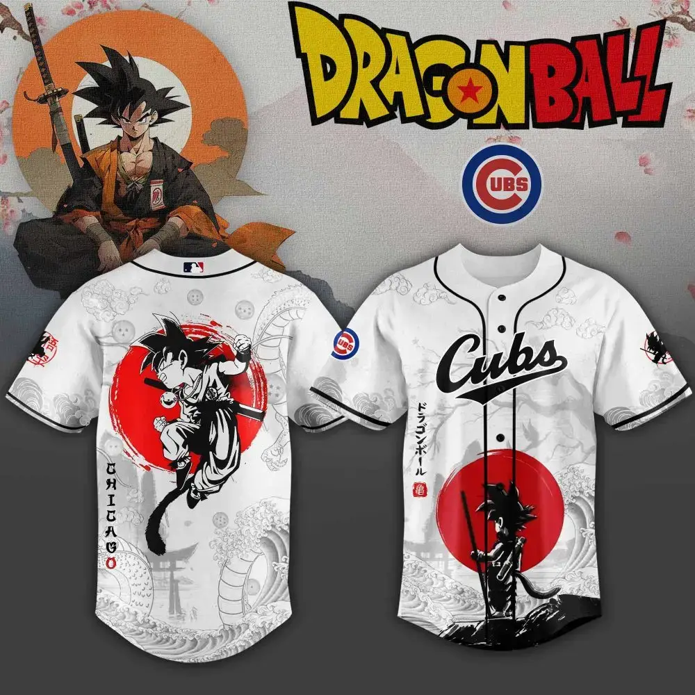 Chicago Cubs Mlb X Dragon Ball Super Saiyan Baseball Jersey Collection Image