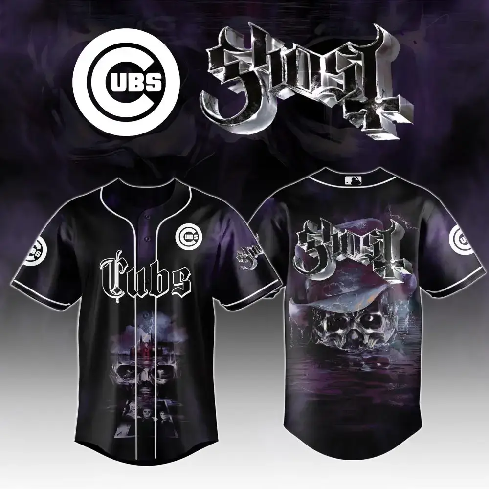 Chicago Cubs Mlb X Ghost Night Show Baseball Jersey Image