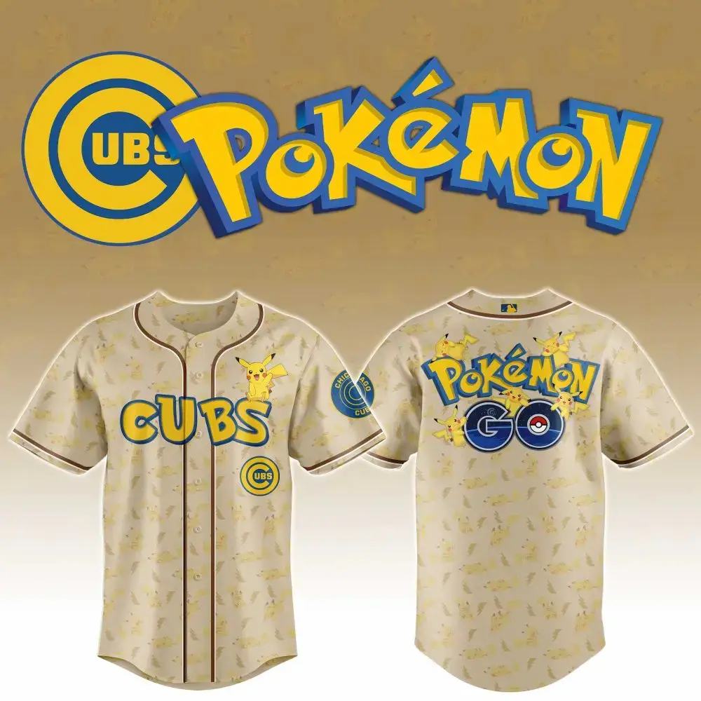 Chicago Cubs Mlb X Pokemon Go Baseball Jersey Image