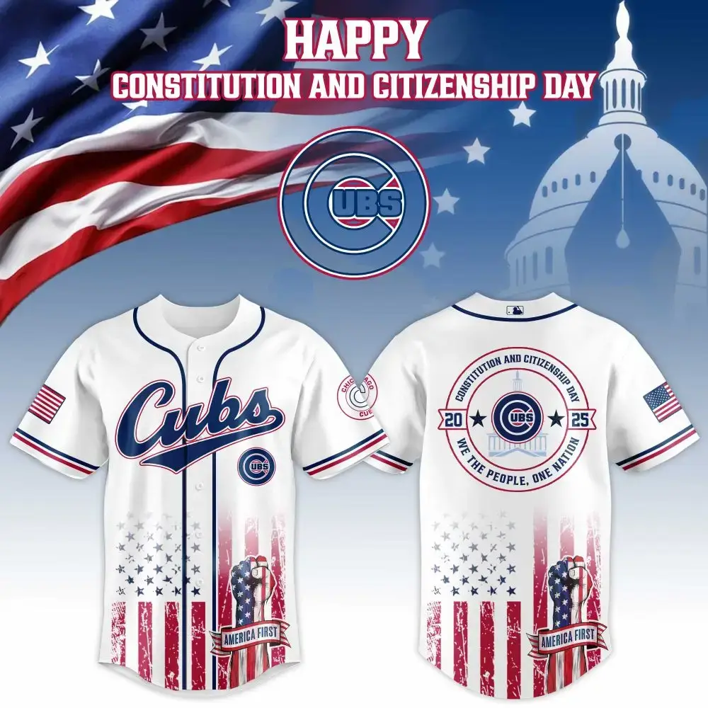 Chicago Cubs Mlb X Usa Happy Constitution And Citizenship Day Baseball Jersey Image