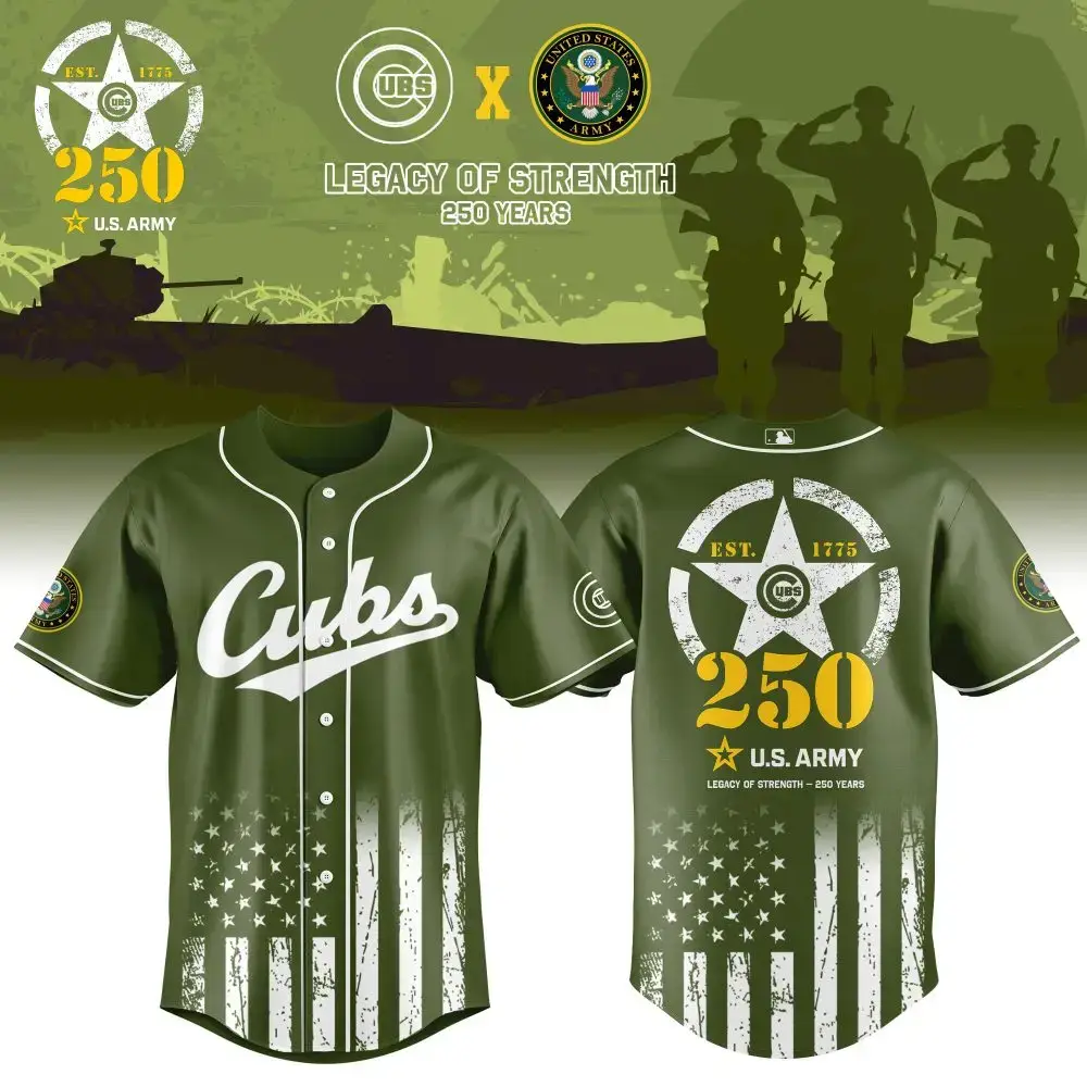 Chicago Cubs Mlb X Usa Legacy Of Strength Baseball Jersey Image